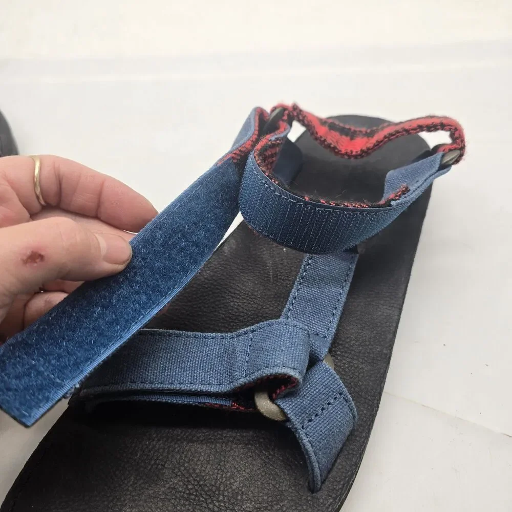 Teva Original Universal Outdoor Men's Sandals Size 9 Blue Red Plaid